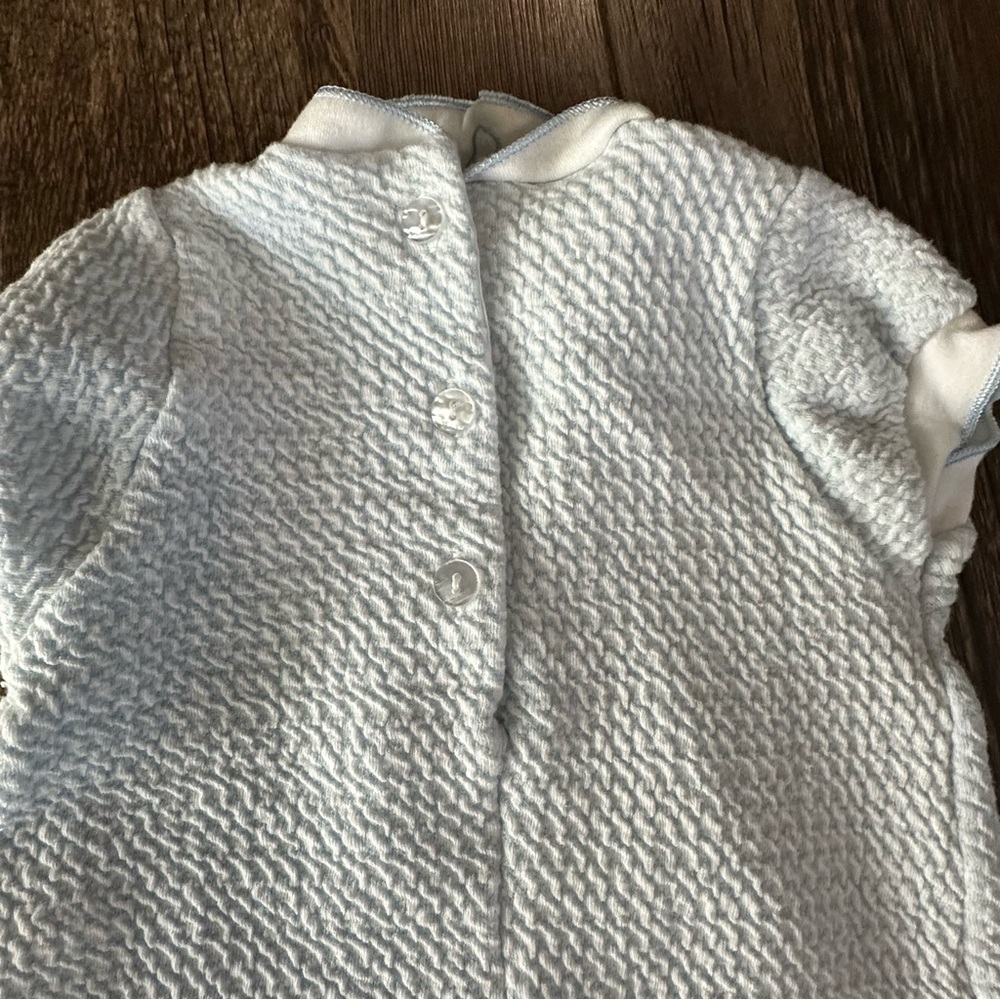 Vintage CARTERS puppy dog blue white one piece romper outfit baby boys 6 mo USA - Picture 6 of 9